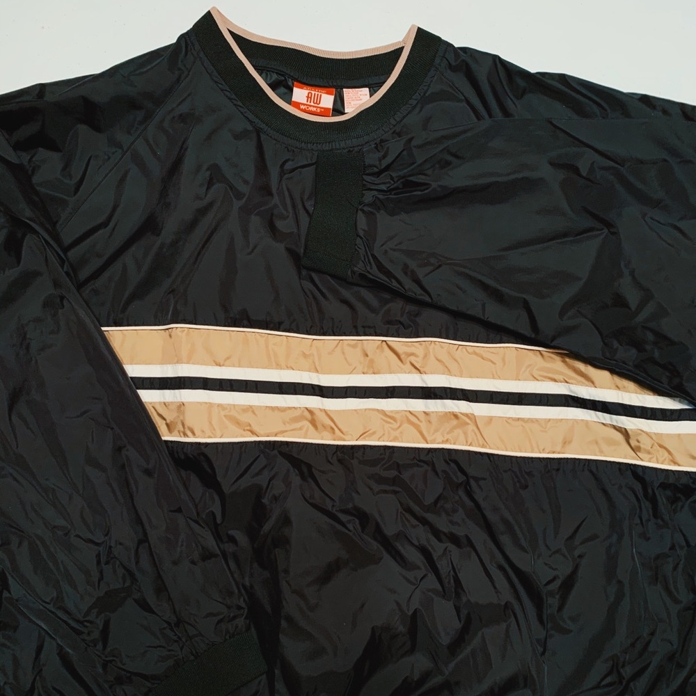Vintage Striped Crewneck Windbreaker Sweatshirt